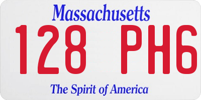 MA license plate 128PH6