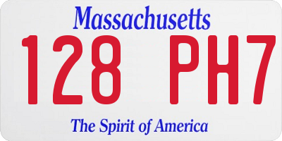MA license plate 128PH7
