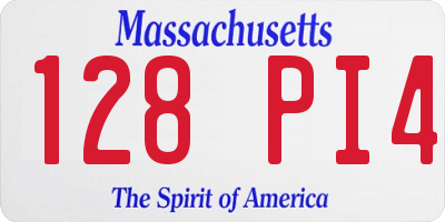 MA license plate 128PI4