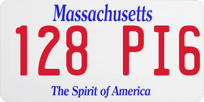 MA license plate 128PI6