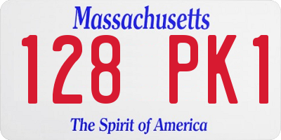 MA license plate 128PK1