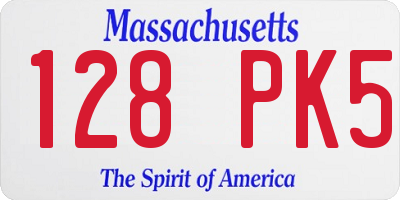 MA license plate 128PK5