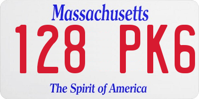 MA license plate 128PK6