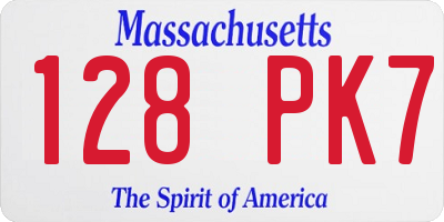 MA license plate 128PK7