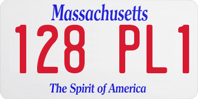 MA license plate 128PL1