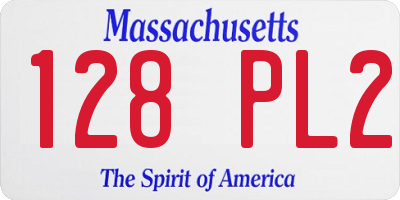 MA license plate 128PL2