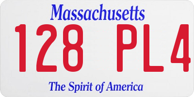 MA license plate 128PL4