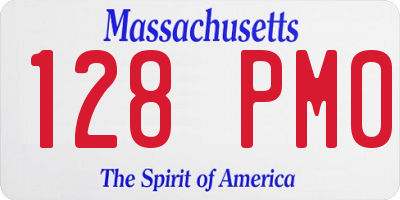 MA license plate 128PM0