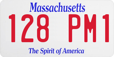 MA license plate 128PM1