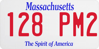 MA license plate 128PM2