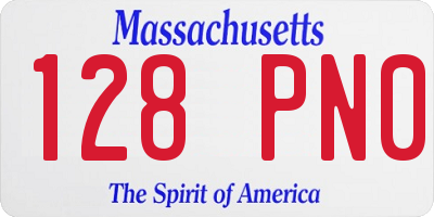MA license plate 128PN0