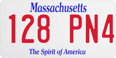 MA license plate 128PN4