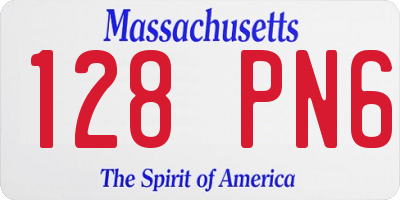 MA license plate 128PN6