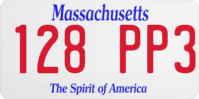 MA license plate 128PP3
