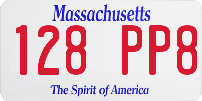 MA license plate 128PP8