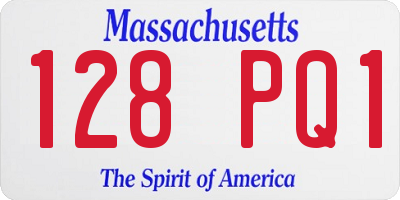 MA license plate 128PQ1