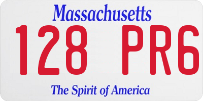 MA license plate 128PR6