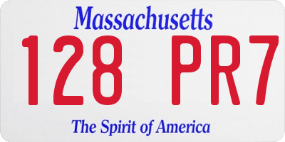 MA license plate 128PR7