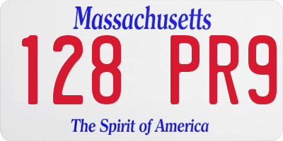 MA license plate 128PR9