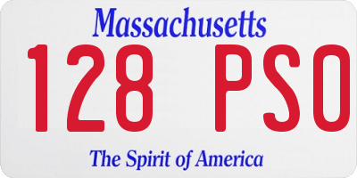 MA license plate 128PS0