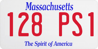 MA license plate 128PS1