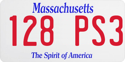 MA license plate 128PS3