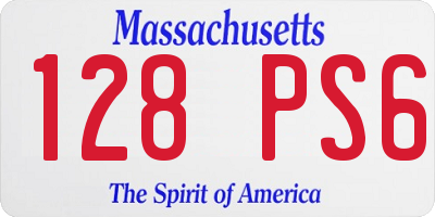 MA license plate 128PS6