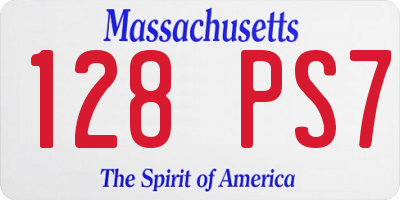 MA license plate 128PS7