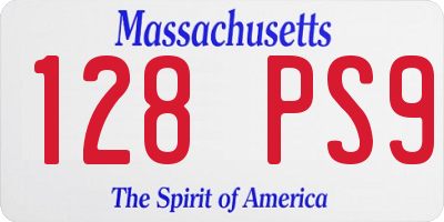 MA license plate 128PS9