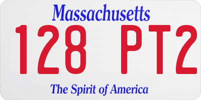 MA license plate 128PT2
