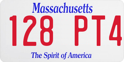 MA license plate 128PT4
