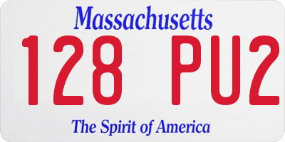 MA license plate 128PU2