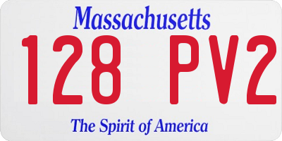 MA license plate 128PV2