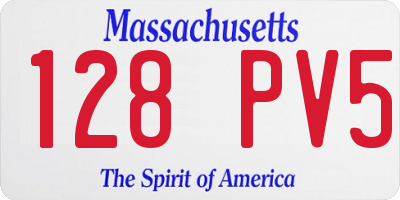 MA license plate 128PV5