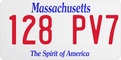 MA license plate 128PV7