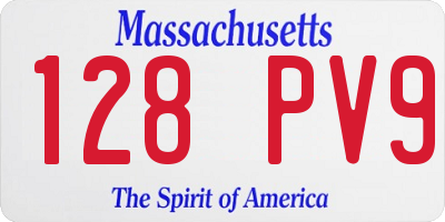 MA license plate 128PV9