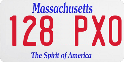 MA license plate 128PX0