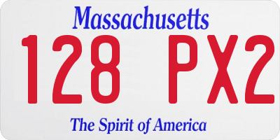 MA license plate 128PX2