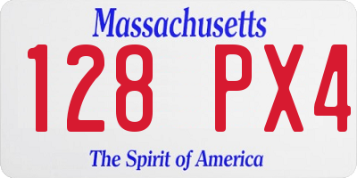 MA license plate 128PX4