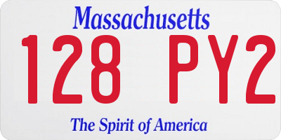 MA license plate 128PY2