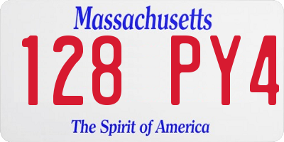 MA license plate 128PY4