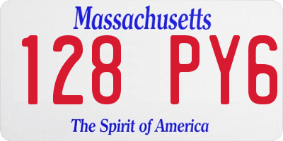 MA license plate 128PY6