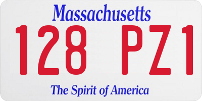MA license plate 128PZ1