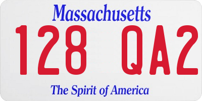 MA license plate 128QA2