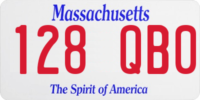 MA license plate 128QB0