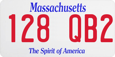 MA license plate 128QB2
