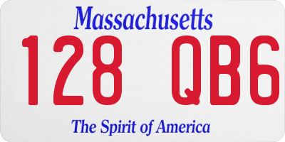 MA license plate 128QB6