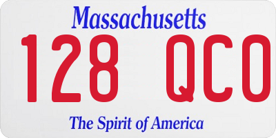 MA license plate 128QC0