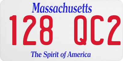 MA license plate 128QC2