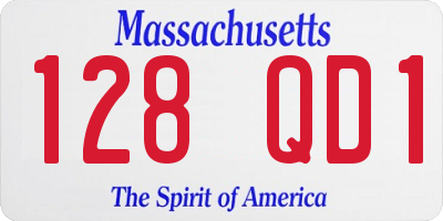 MA license plate 128QD1